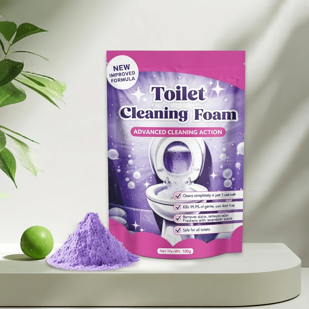 FizzClean Toilettenreiniger Schaumpulver für mühelose Reinigung ohne Schrubben.